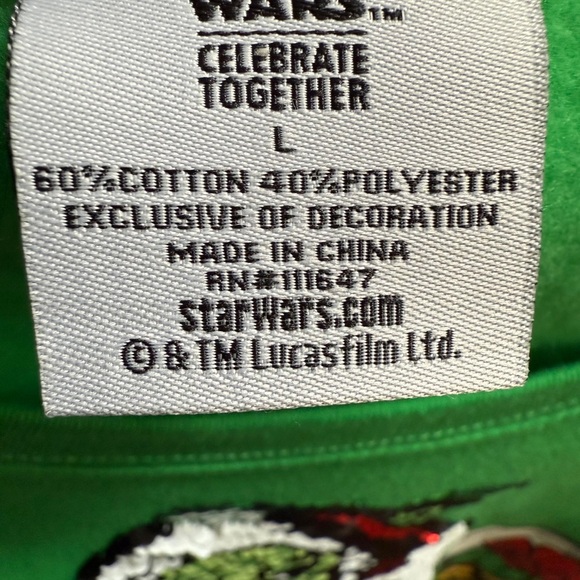 Star Wars Green Sequin Yoda Christmas Sweatshirt Ugly Holiday Sweater W Sz L - Picture 12 of 12